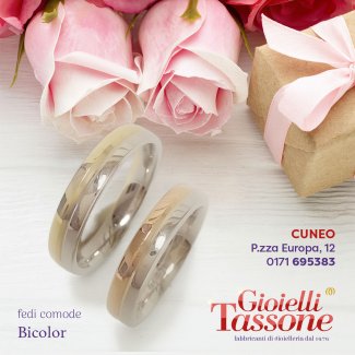 Gioielli Tassone | fedi nuziali bicolore comoda